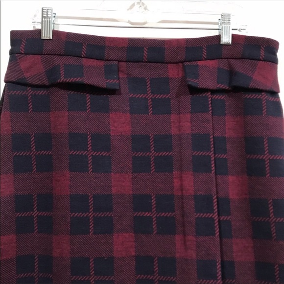 Marc By Marc Jacobs Maya Plaid Jacquard Skirt in Ink Blue Multi Size Large - Picture 3 of 13